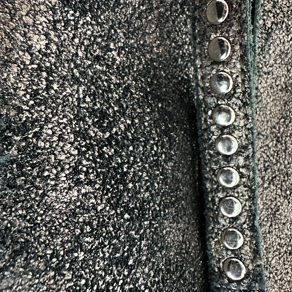 B. Makowsky Metallic Bronze Leather Large Hobo Shoulder Bag with Studded Handle - Picture 2 of 16